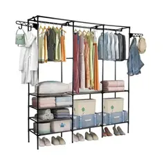 52 BITS - Closet Organizador 3 Espacios Zapatero Perchero Multifuncional