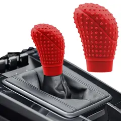 GENERICO - Pomo Forro Relieve para Perilla Palanca de Cambios Auto Rojo
