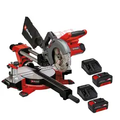 EINHELL - Ingletadora Telescópica 8" Inalámbrica 36 V 3800 RPM + 2 Baterías 4.0 Ah y 2 Cargadores