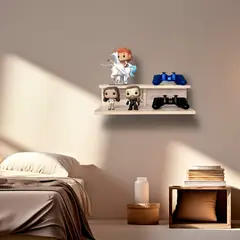 undefined - Repisa Doble Nivel 44.5x20.5x10.5cm Madera Natural