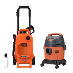 BLACK+DECKER - Hidrolavadora 1700W 1800 PSI + Aspiradora para Polvo y Líquido de 10 L 1200W