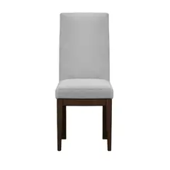 ELITE LIVING - Setx2 Silla de Comedor Oxford Natural Oscuro Tela Plata