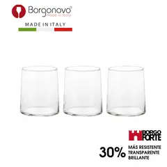 BORGONOVO - Vaso Elixir Corto 270ml Set x 3 Italia