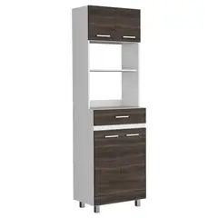 JUST HOME COLLECTION - Módulo Microondas Cocina Sicilia Milán/Blanco con Repisas 201x62.1x40.8 cm