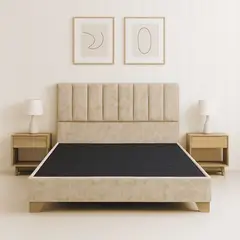 ESTILO Y CONFORT - Basecama con Cabecero Monaco Beige 200 King