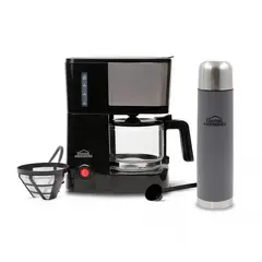 HOME ELEMENTS - Combo 1 Cafetera 6 Tazas + 1 Termo Doble Pared 0.5 Lts