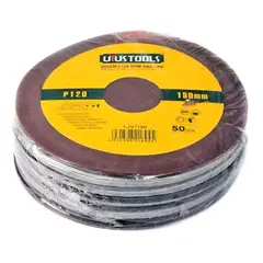 UYUSTOOLS - Disco Lija # 120 con Velcro Profesional de 118 mm