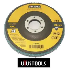 UYUSTOOLS - Disco para Lijar Metal Flap Plana de 180 mm # 60
