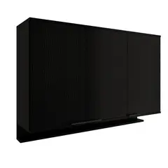 BERTOLINI - Mueble Superior Multiuso Cocina 120 cm Mdp 3 Puertas Negro