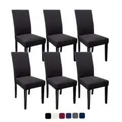 KARYTEX - Funda Protector Para Silla Comedor Completo X 6 Elastico Negro