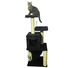 MAOS PETS - Gimnasio Rascador Para Gatos 50x45x135cm Mediano Negro