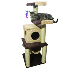 MAOS PETS - Gimnasio Rascador Para Gatos 50x45x135cm Mediano Café