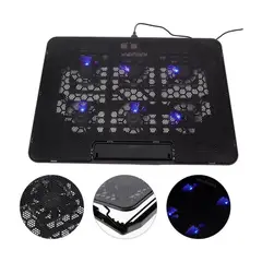 SUBE - Base Refrigerante Portátil 6 Ventiladores Laptop Reclinable