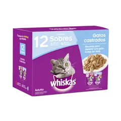 WHISKAS - Alimento Húmedo Castrados 12 Und 85 G