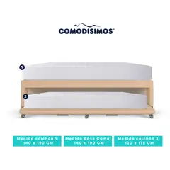 COMODISIMOS - Colchón Res Access Celia 140x190 + Base Cama Duplex Habana Café avellana Pmw 140x190+ Colchón Res Access Celia 120x175
