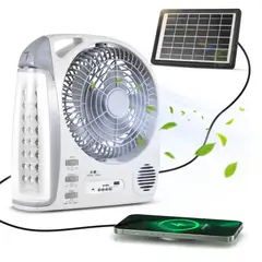 52 BITS - Ventilador Recargable Multifuncional Con Panel Solar Gd-8028
