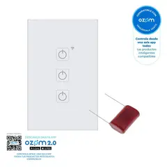 HALUX - Interruptor Triple Smart Wi-Fi Blanco