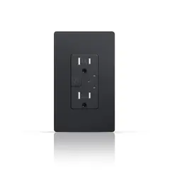 HALUX - Toma Doble P/T Inteligente Negro