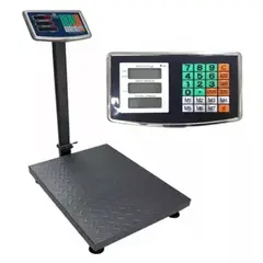 52 BITS - Báscula Digital Pedestal 100kg Balanza Recargable Brazo