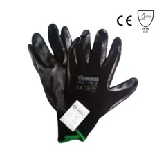 SUPERIOR - Guante Nylon Con Capa Nitrilo Negro 9" Set X 24