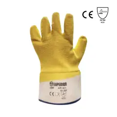 SUPERIOR - Guante Industrial Con Capa Látex Amarillo 10.5" (Par) Set X 6