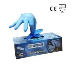 SUPERIOR - Guante De Nitrilo Azul Caja X 100 Talla L Set X 3