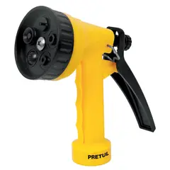 PRETUL - Pistola Plástica para Manguera 5 Funciones. Flujo Continuo x 6 Unidades