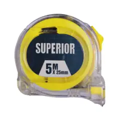 SUPERIOR - Juego de Flexómetros 12 Piezas Transparente 3 m x 16 mm