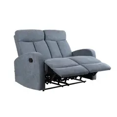 MUEBLES FIOTTI - Sofá Reclinable 2 puestos Gris Trudy 140x100x98
