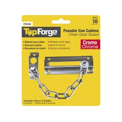 TOPFORGE - Pasador Con Cadena para Puerta Acabado Latón Pulido x 6 Unidades