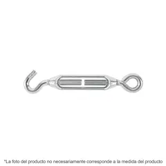 FIERO - Tensor de 13 cm En Acero Tipo Gancho - Argolla. Carga 50 kg x 6 Unidades