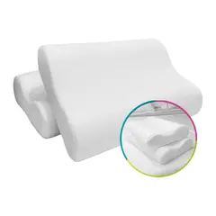 HOGARETO - Set X2 Almohadas Ortopédicas Cervicales Espuma Media 40X12 Cm