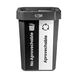 ESTRA - Caneca Plástica Vaivén 53 Litros Doble Bolsa-Aprovechable-No Aprovechable