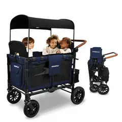 WONDERFOLD - Coche Cuádruple Plegable con Asientos Altos Color Azul Marca