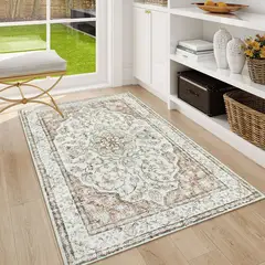 undefined - Alfombra Tradicional Oriental Color Terracota de 0.91x 1.52 m Lahome