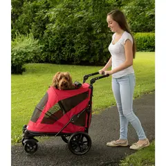 PET GEAR - Cochecito Para Mascotas 86x51x84cm Mediano Rojo