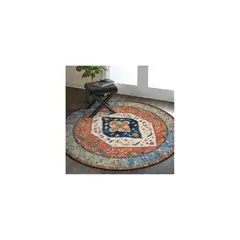 LAHOME - Alfombra Redonda Color Herrumbre de 0.91 m de Diametro