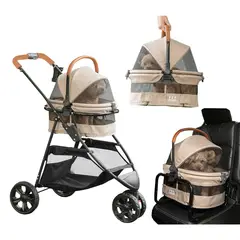 PET GEAR - Coche Para Mascotas 42x34x42cm Pequeño Beige