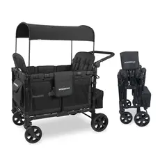 WONDERFOLD - Coche Vagón Multifuncional con Asientos Reclinables y Manubrio Ajustable Color Negro Marca