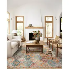 undefined - Alfombra Marroquí Color Crema Multicolor de 2.74x3.66 m Lahome