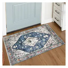 LAHOME - Alfombra Tribal Bohemia Color Azul de 0.61x0.91 m