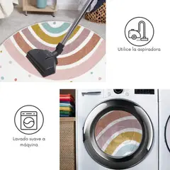 STARUIA - Alfombra Bohemia Color Rosa Lavable de 1.22 m