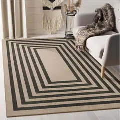 undefined - Alfombra Geométrica Moderna de Yute.