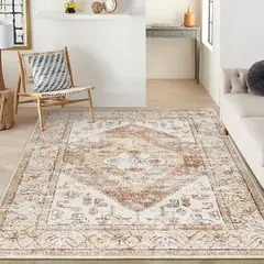 LAHOME - Alfombra Bohemia Color Gris Topo Lavable de 1.52x2.13 m