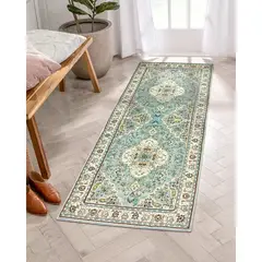 undefined - Alfombra de Pasillo de Medallón Floral Lavable de 61x1.52 m Lahome