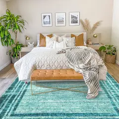 undefined - Alfombra Moderna Color Verde Lavable de 243x305cm Lahome