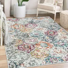 LAHOME - Alfombra Marroquí Color Aguamarina Multicolor de 0.91x1.52 m