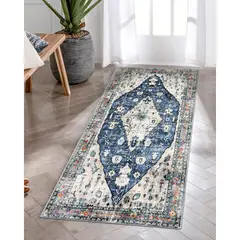 undefined - Alfombra de Pasillo Tribal Bohemia Color Azul de 5.08x10.92cm Lahome