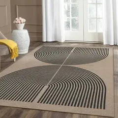 LAHOME - Alfombra Moderna de Yute Color Negro Lavable de 1.52x2.13 m