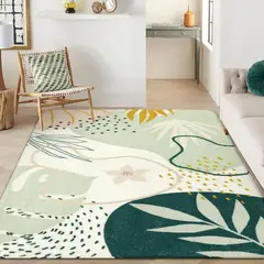 LAHOME - Alfombra Bohemia Color Verde Lavable de 1.83x2.74 m